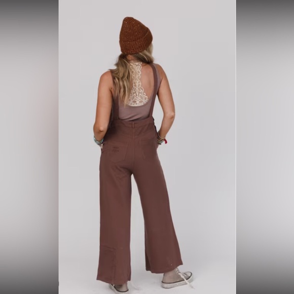 Boho Dusty Trails Distressed Overalls - Picture 2 of 5